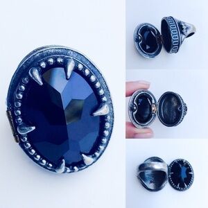 Oversized Black Draconian Poison Ring Alchemy 9